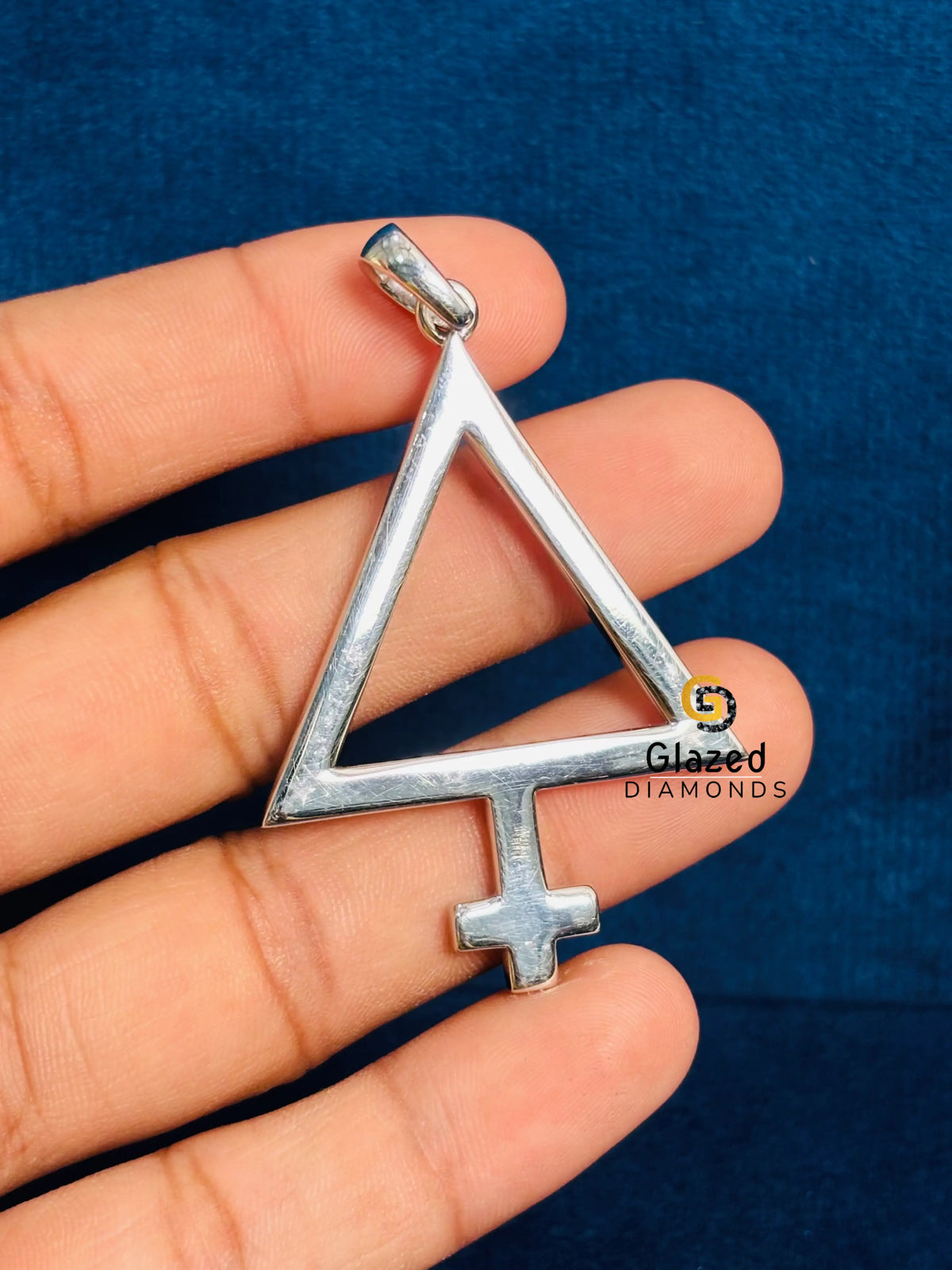 Unisex Custom Alchemy Sulfur Pendant in 925 Sterling Silver