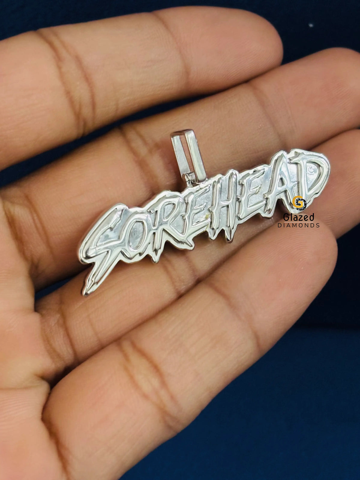 Solid 925 Sterling Silver Initial Letter Moissanite Pendant