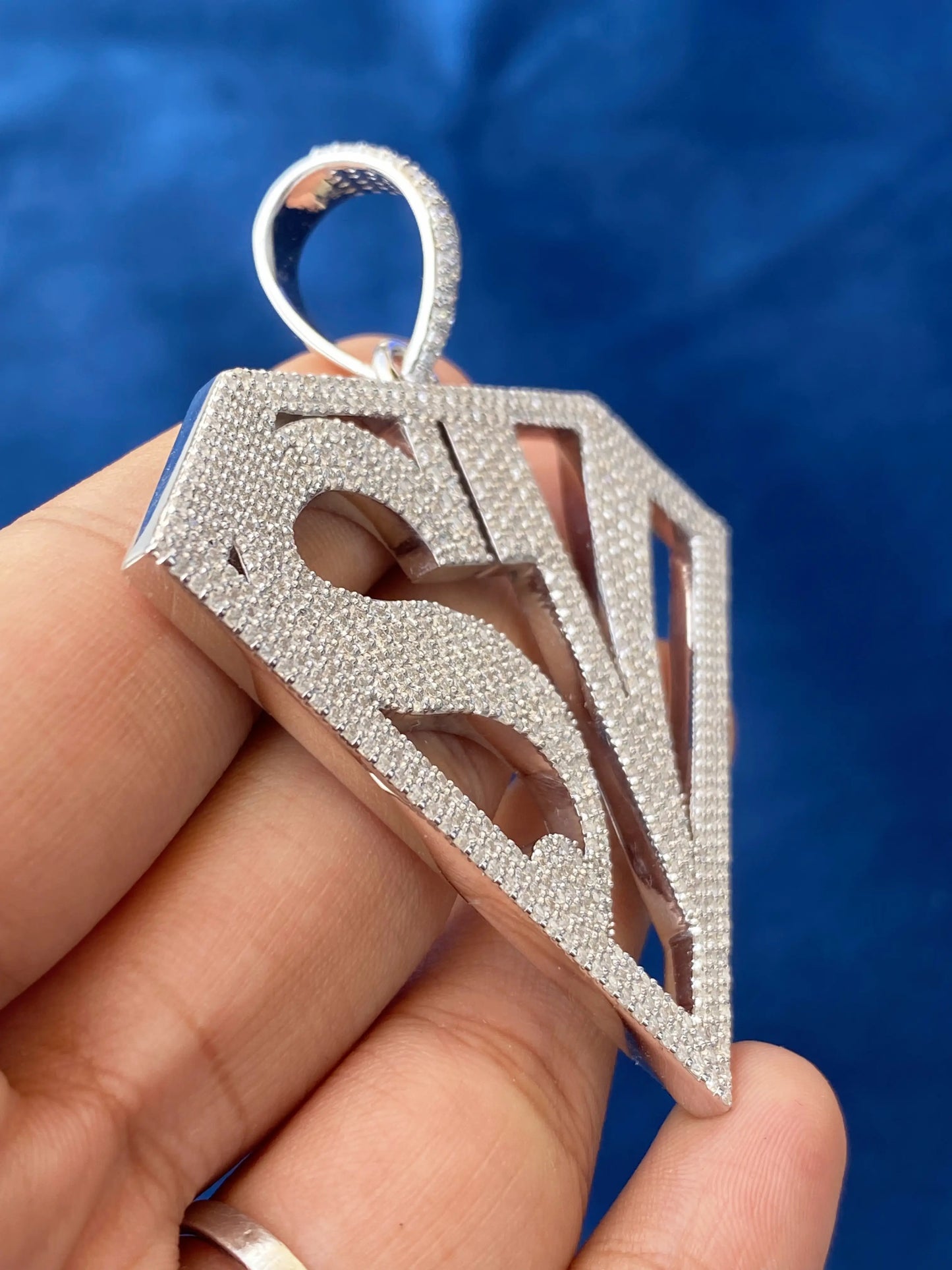 Custom Letter Diamond Shape Moissanite Pendant