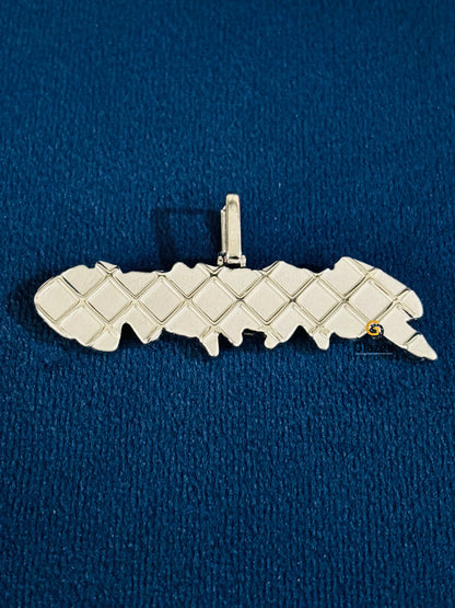 Solid 925 Sterling Silver Initial Letter Moissanite Pendant