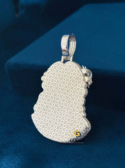 Fully Studded Jesus Face Moissanite Pendant 925 Silver