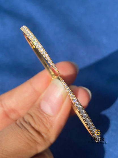Round Open Claw Minimalist Moissanite Wrap Bangle Bracelet