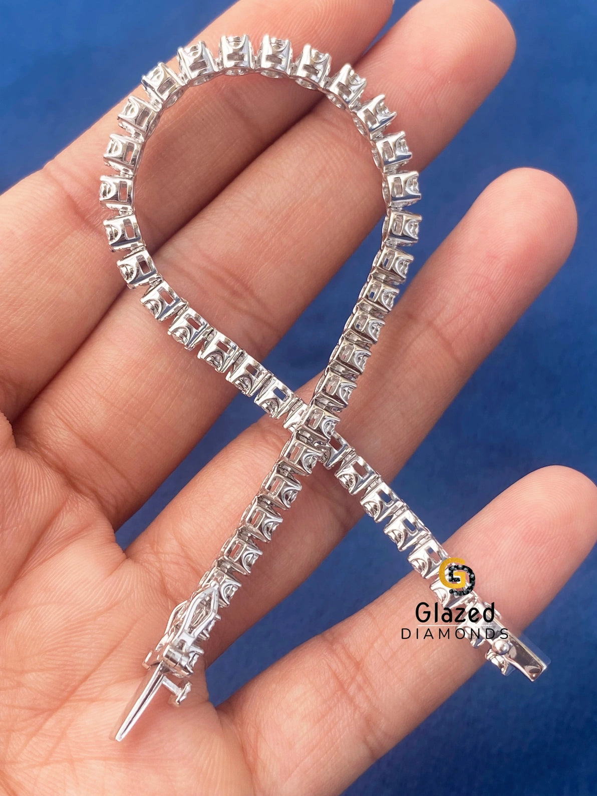 3MM Round Moissanite Bezel Set Tennis Link Bracelet 925 Silver