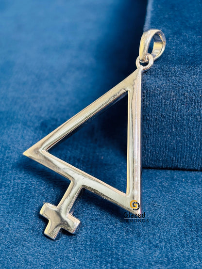 Unisex Custom Alchemy Sulfur Pendant in 925 Sterling Silver