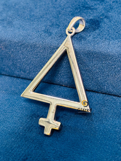 Unisex Custom Alchemy Sulfur Pendant in 925 Sterling Silver