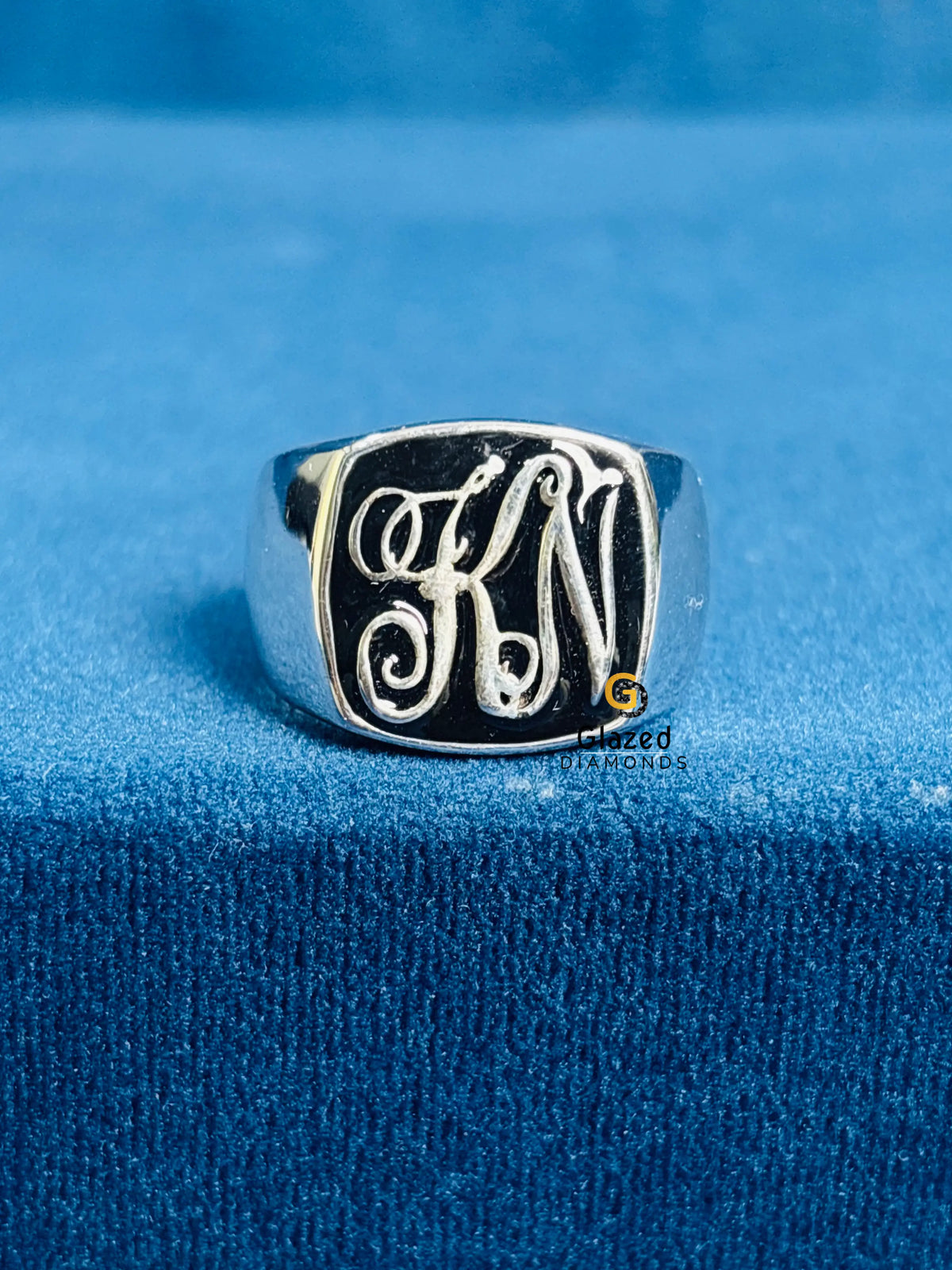 925 Sterling Silver Custom Alphabet Letter Ring For Men
