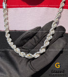 9MM Rope Solid Diamond Cut High Polish Chain Necklace for Unisex