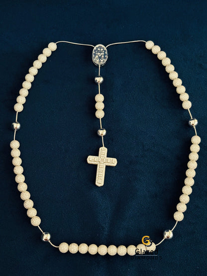 925 Silver Rosary Beads Moissanite Jesus Hip Hop Chain