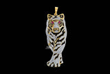 Fully Iced Out Moissanite Diamond Animal Tiger Pendant