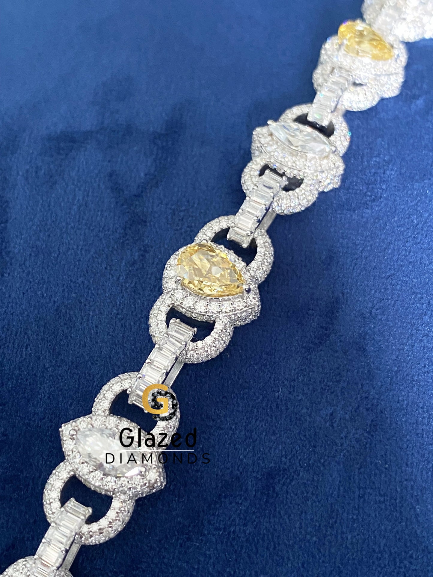 925 Moissanite Iced Out Bust Down Chain