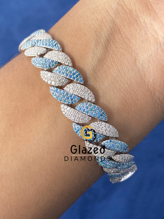 925 Silver 12MM Moissanite Hip Hop Bracelet