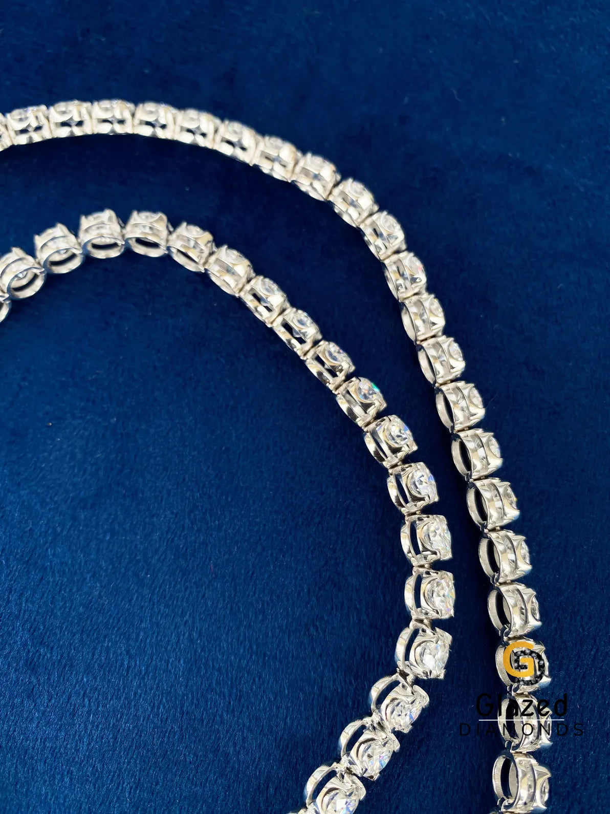 925 Silver 4MM Round Moissanite Tennis Link Hip Hop Chain
