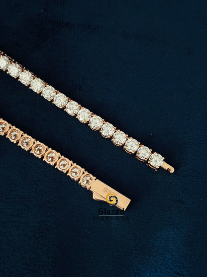 925 Silver 6MM Round Tennis Moissanite Hip Hop Chain