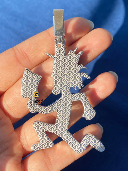925 Silver 925 Silver Blue Moissanite Hip Hop Hechet Man Pendant