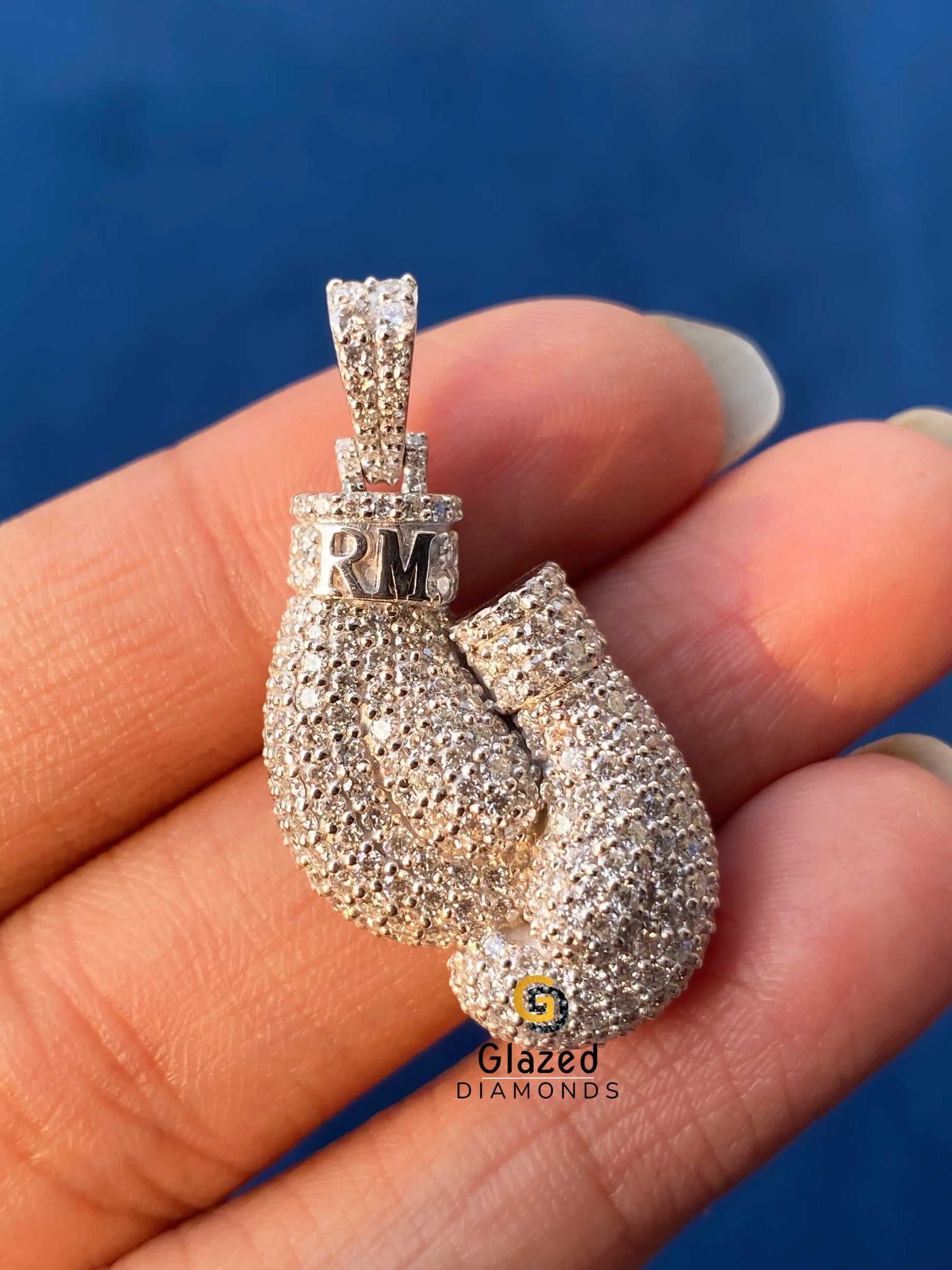 925 Silver Boxer Glove Charm Sport Champion Pendant