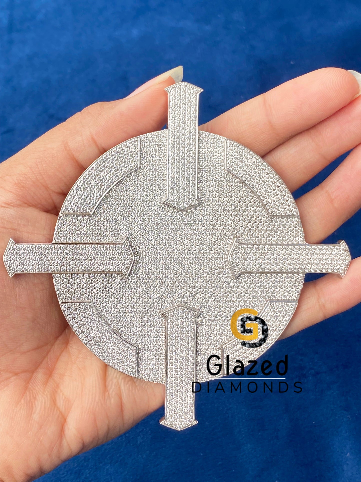 925 Silver Bust Down Disc Moissanite Pendant