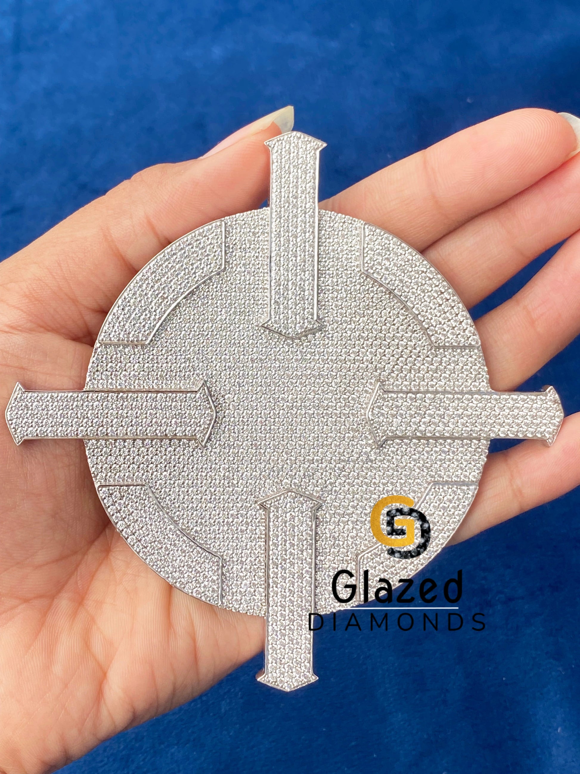 925 Silver Bust Down Disc Moissanite Pendant