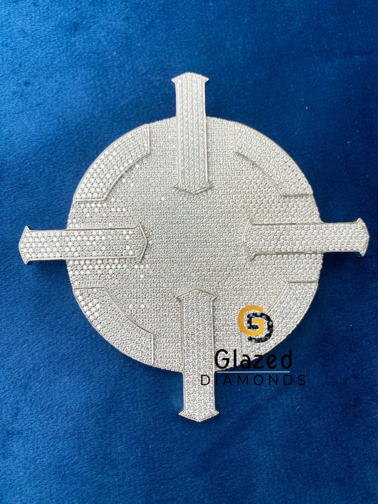 925 Silver Bust Down Disc Moissanite Rappers Pendant