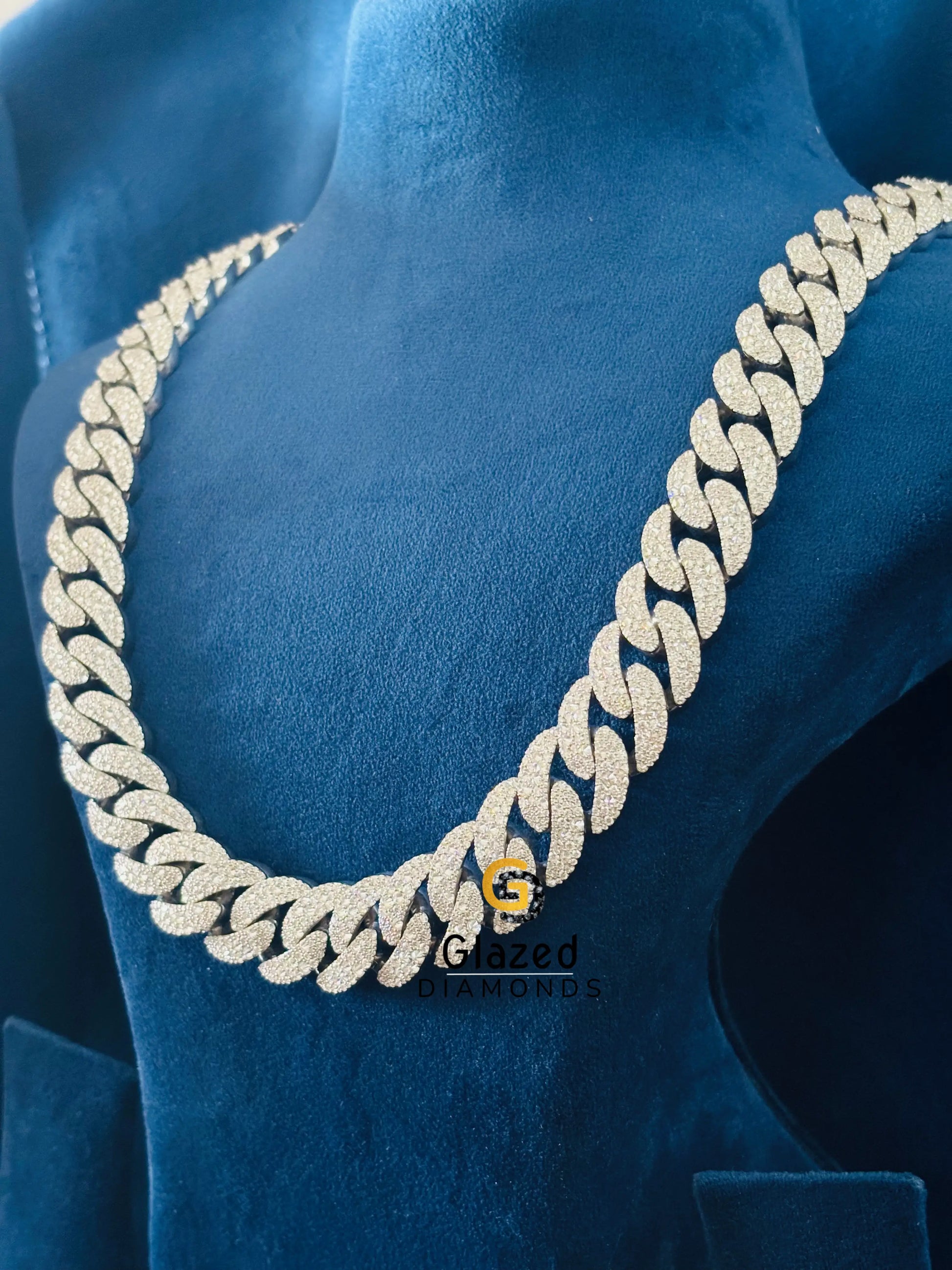 925 Silver Bust Down Moissanite Hip Hop Chain