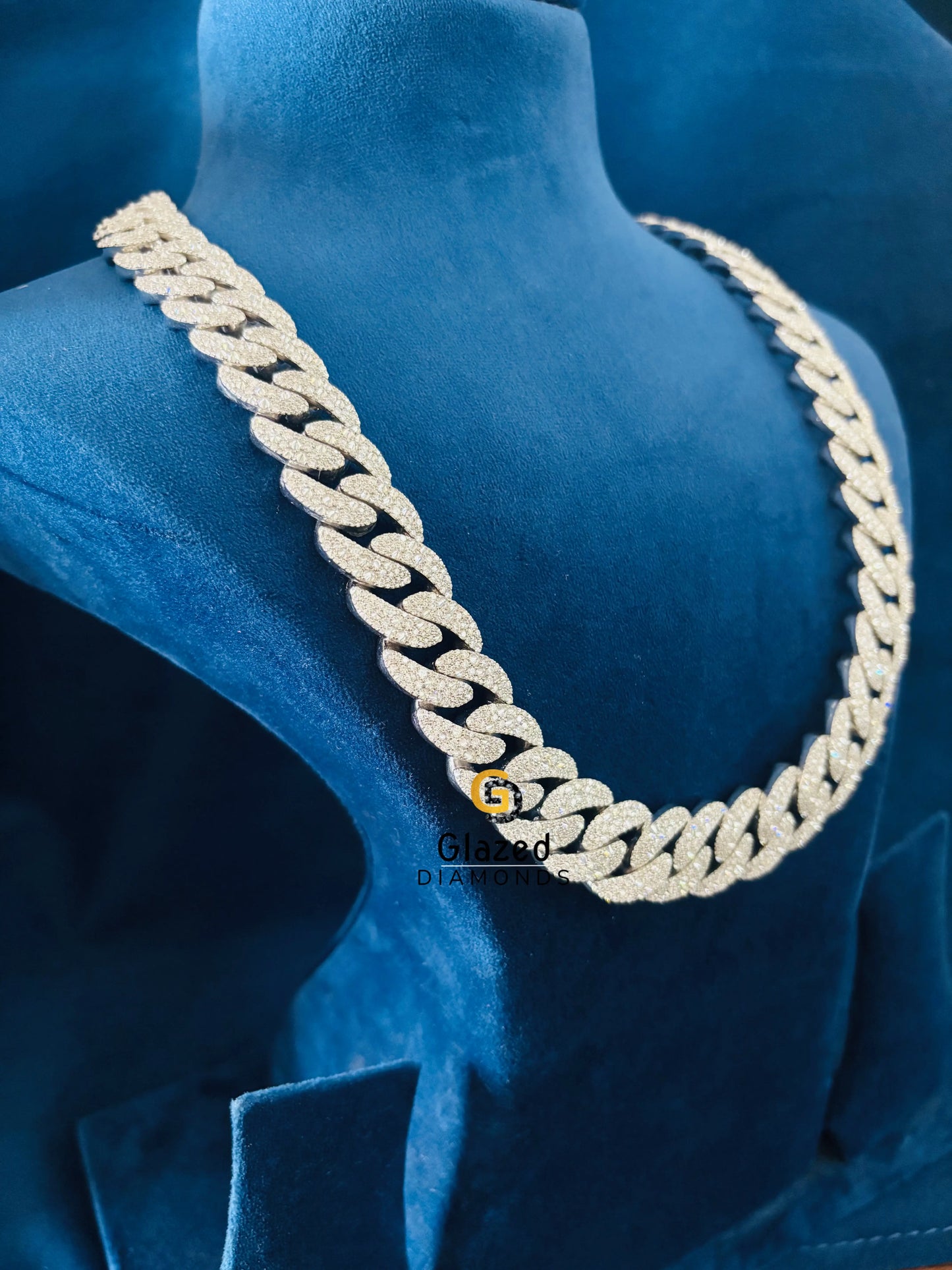 925 Silver Bust Down Moissanite Hip Hop Chain For Men