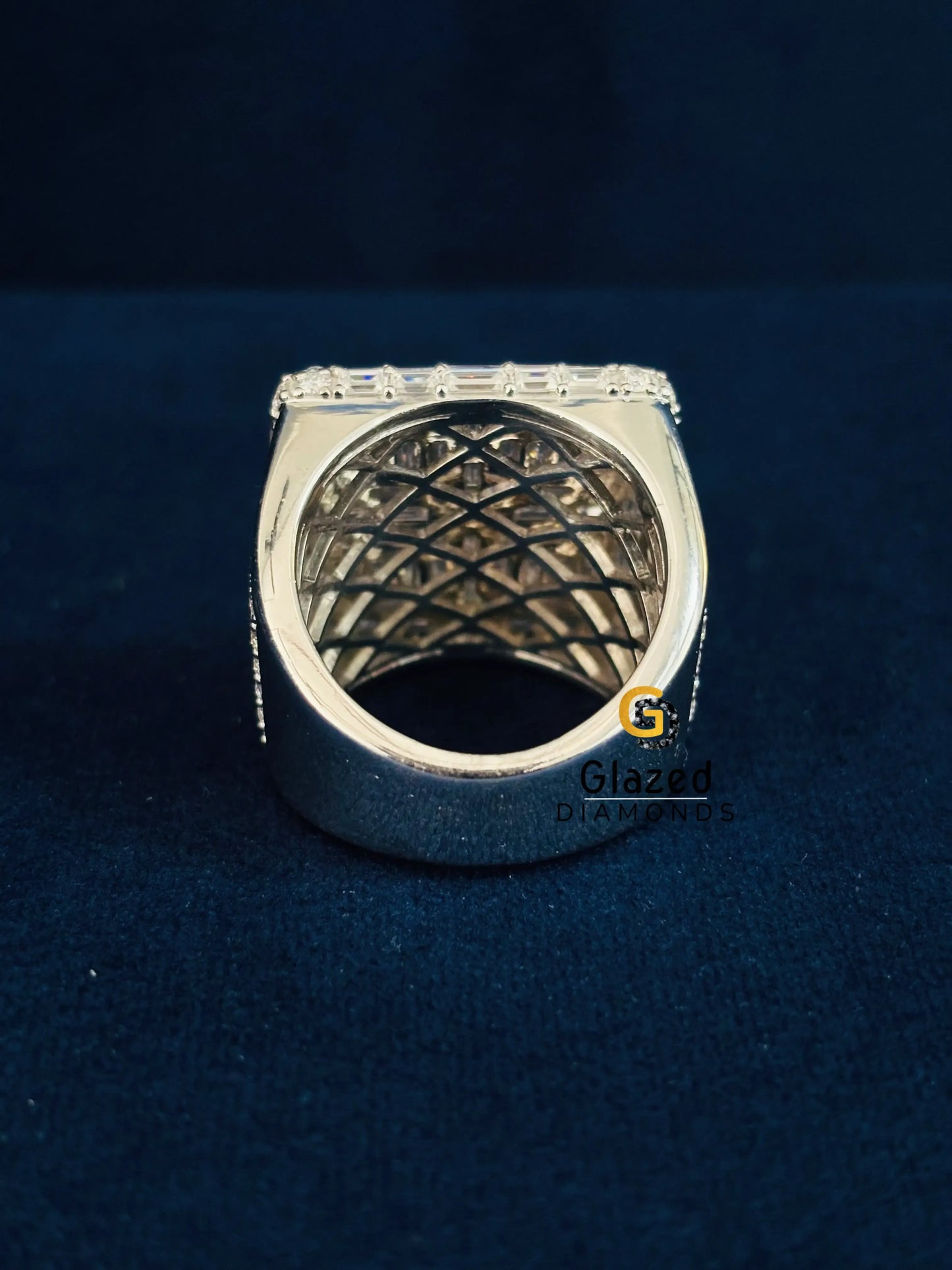 925 Silver Bust Down Moissanite Hip Hop Ring For Men