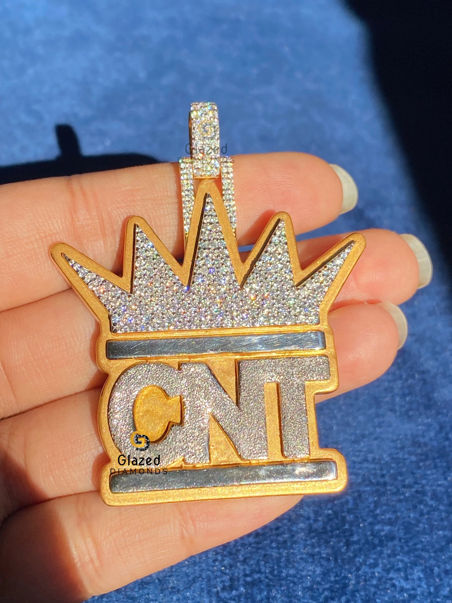 925 Silver CNT Letter Moissanite Pendant