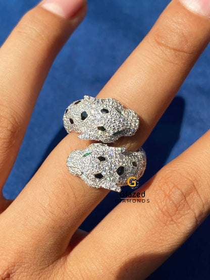 925 Silver Cartier Moissanite Hip Hop Panther Ring For Men