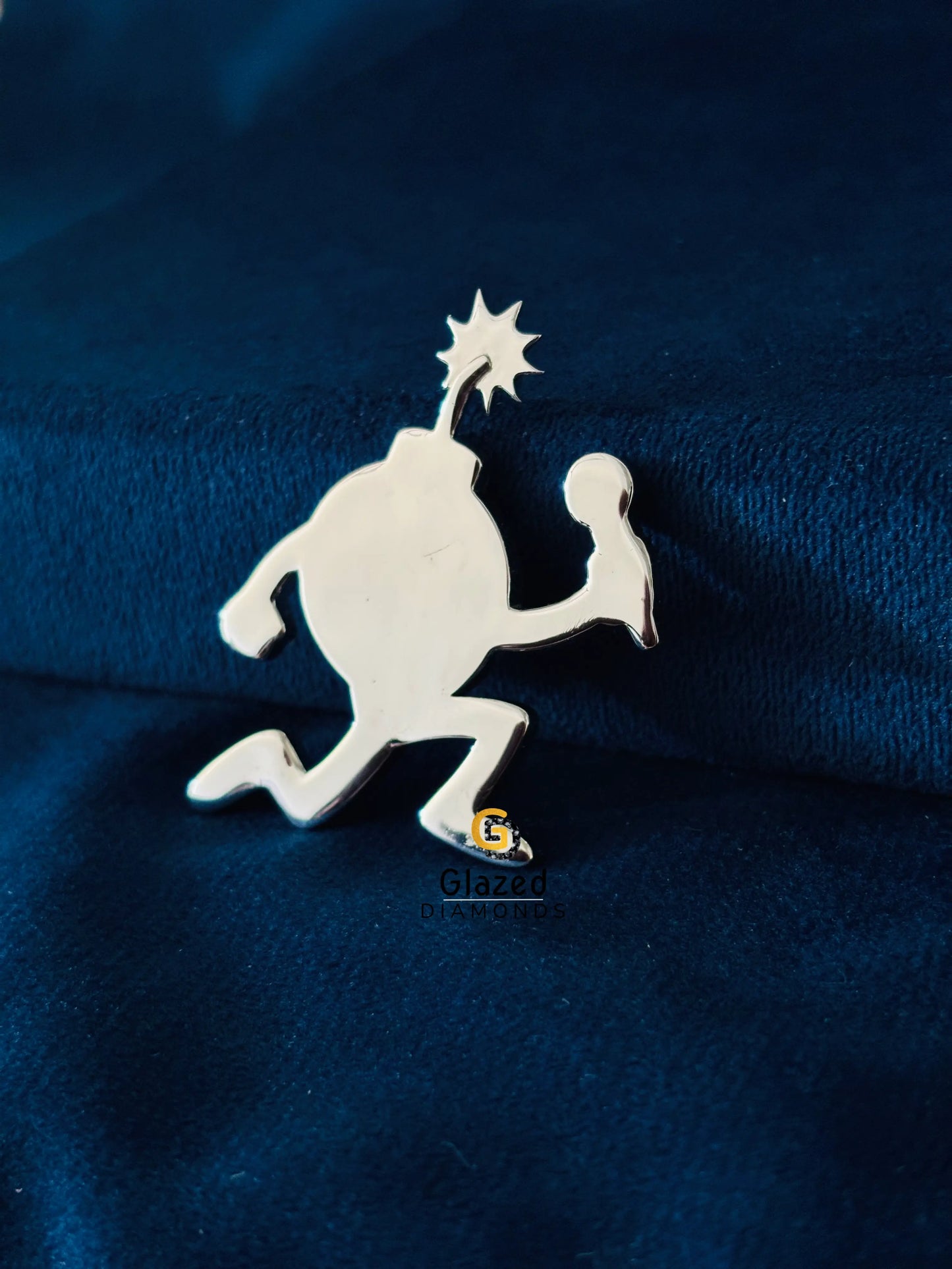 925 Silver Cartoon Bomb Pendant For Men