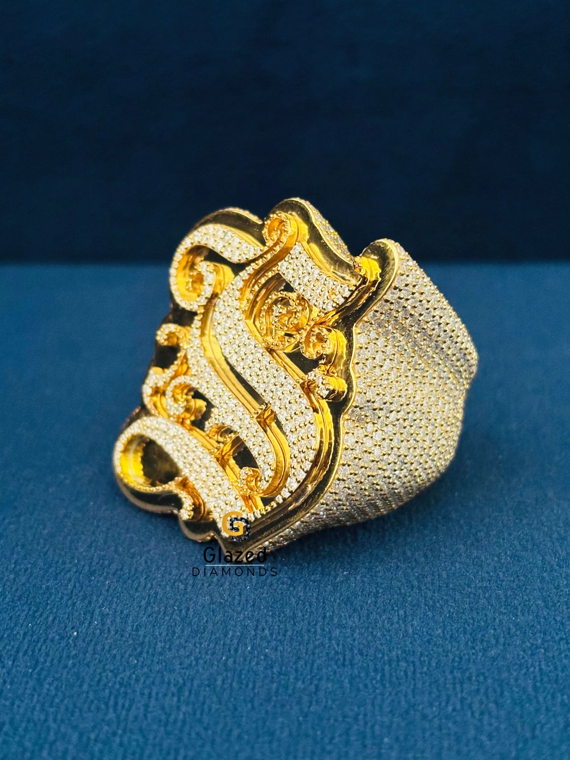 925 Silver Custom Fully Iced Out Moissanite Hip Hop Ring For Men
