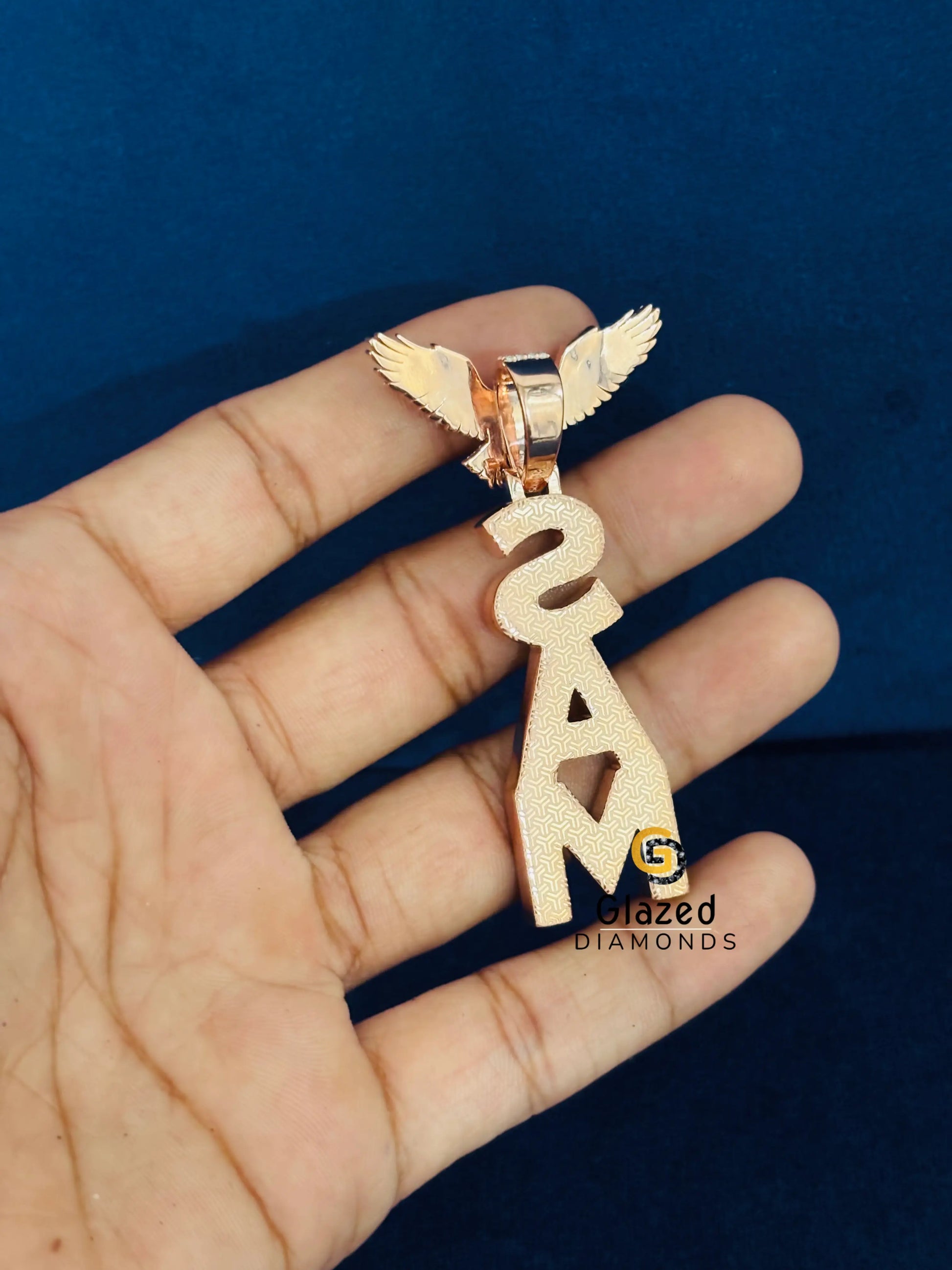925 Silver Custom Initial Name Letter Moissanite Pendant