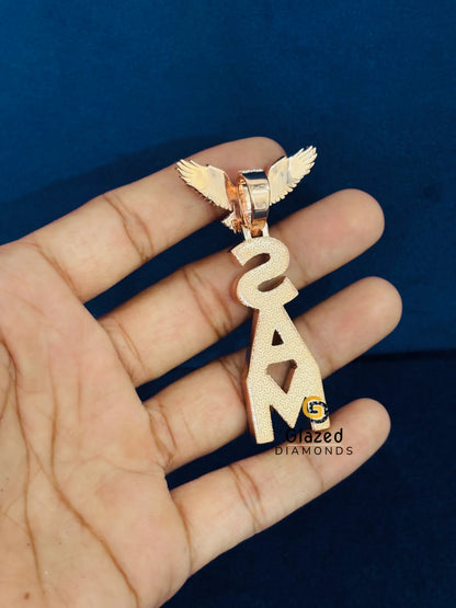 925 Silver Custom Initial Name Letter Moissanite Pendant