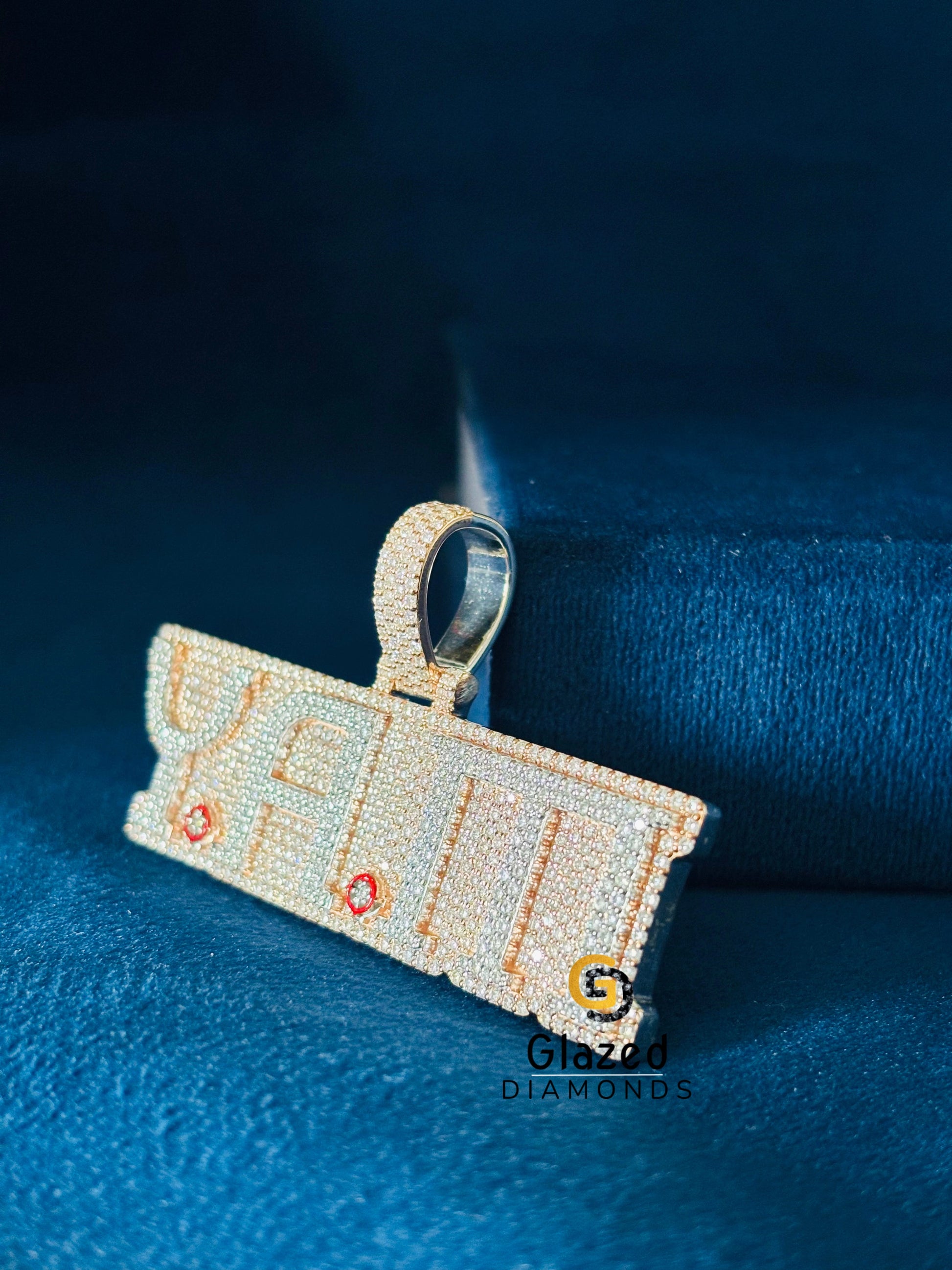 925 Silver Custom Letter Moissanite Pendant 
