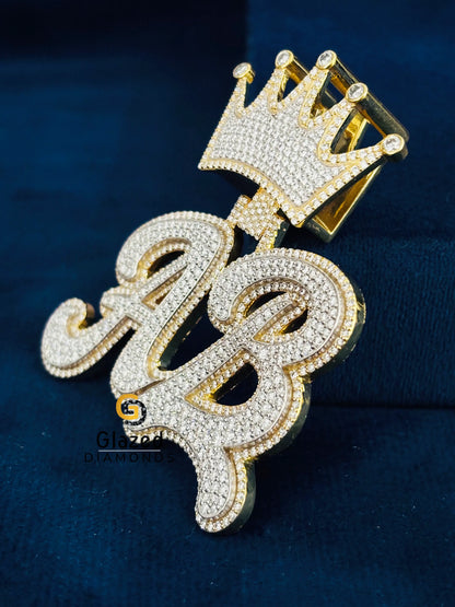 925 Silver Custom Moissanite Iced Out Hip Hop Crown Pendant For Men
