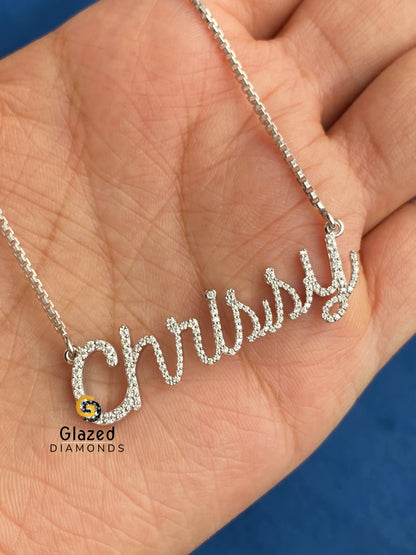 925 Silver Custom Name Moissanite Pendant for Her