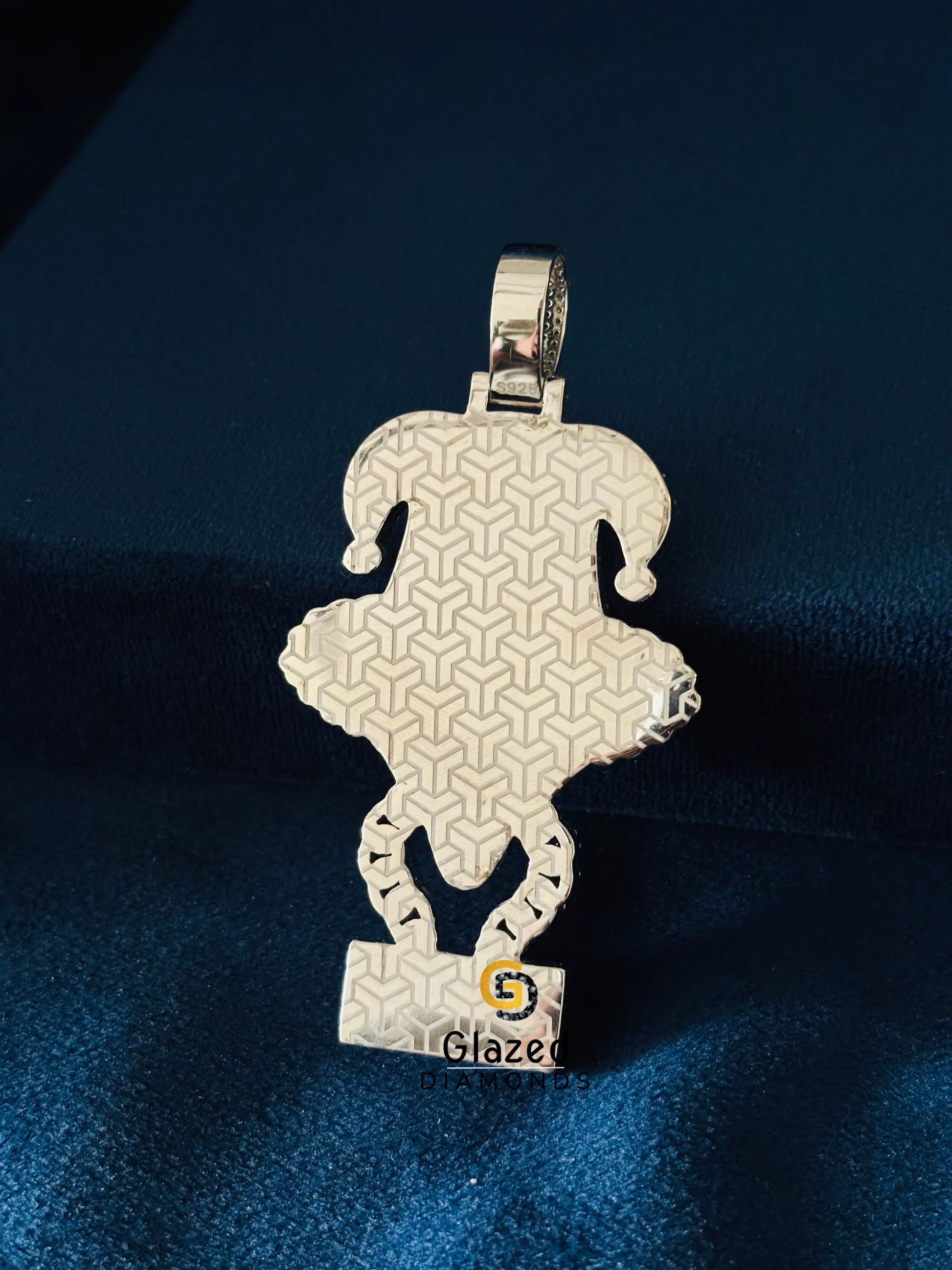 925 Silver Custom Name PTF Moissanite Pendant For Men
