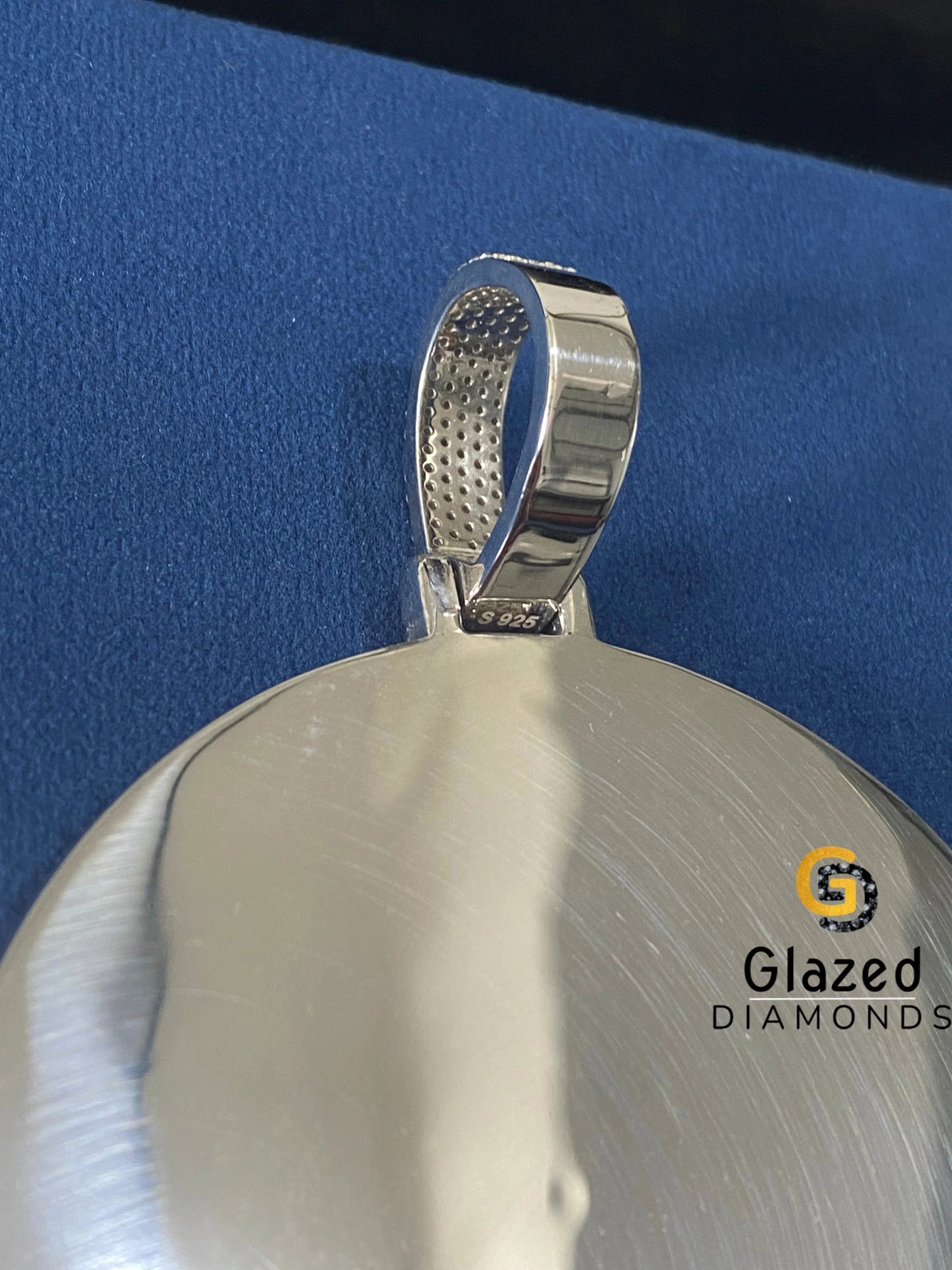 925 Silver D Colorless Hip Hop Round Moissanite Pendant