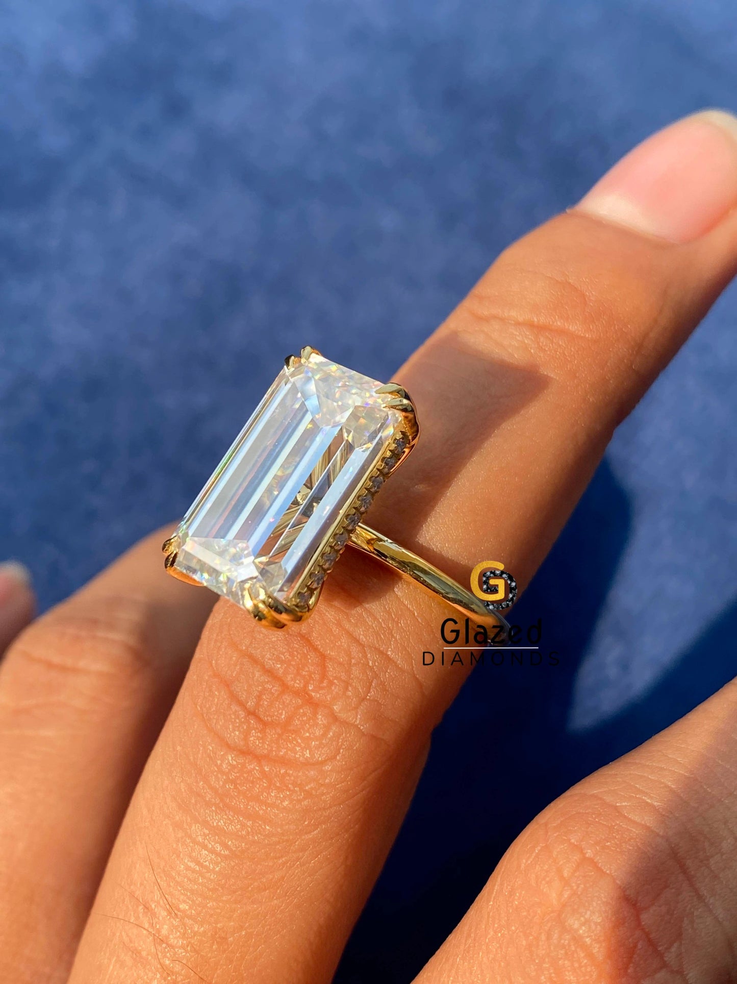 925 Silver Moissanite Diamond Engagement Ring