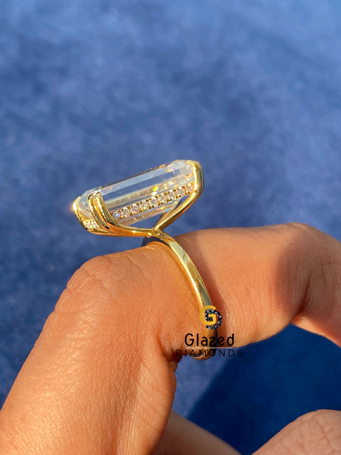 925 Silver Diamond Hidden Halo Engagement Ring for Her