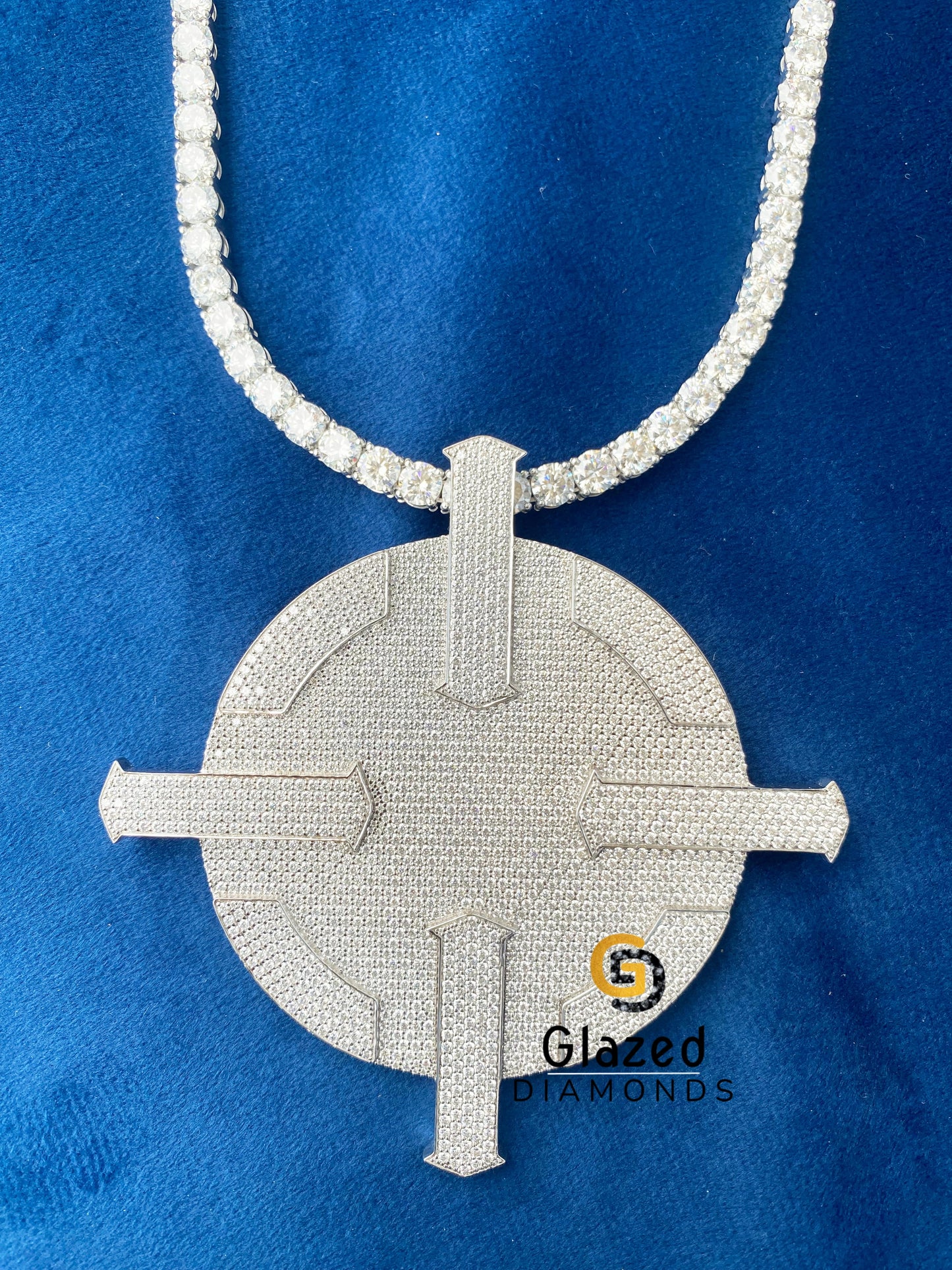 925 Silver Disc Moissanite Rappers Pendant 