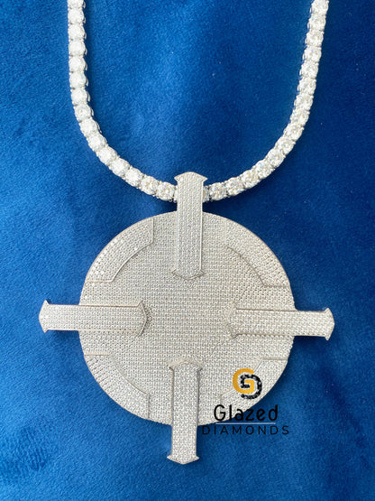 925 Silver Disc Moissanite Rappers Pendant 