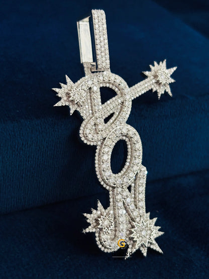 925 Silver Don Custom Letter Moissanite Hip Hop Pendant For Men