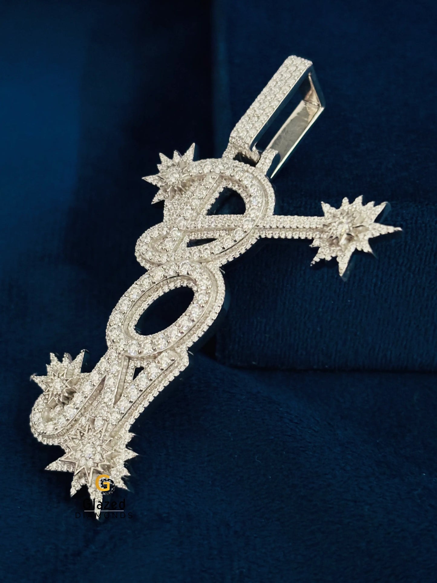 925 Silver Don Custom Letter Moissanite Pendant 