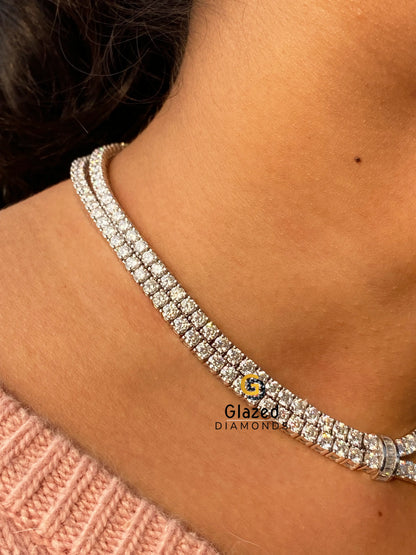 925 Silver Double Row Tennis Necklace
