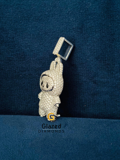 925 Silver Fully Moissanite Labubu Pendant