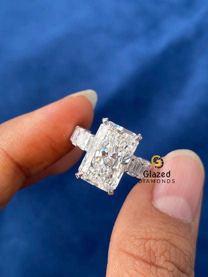 925 Silver Gorgeous Radiant Cut Engagement Ring 
