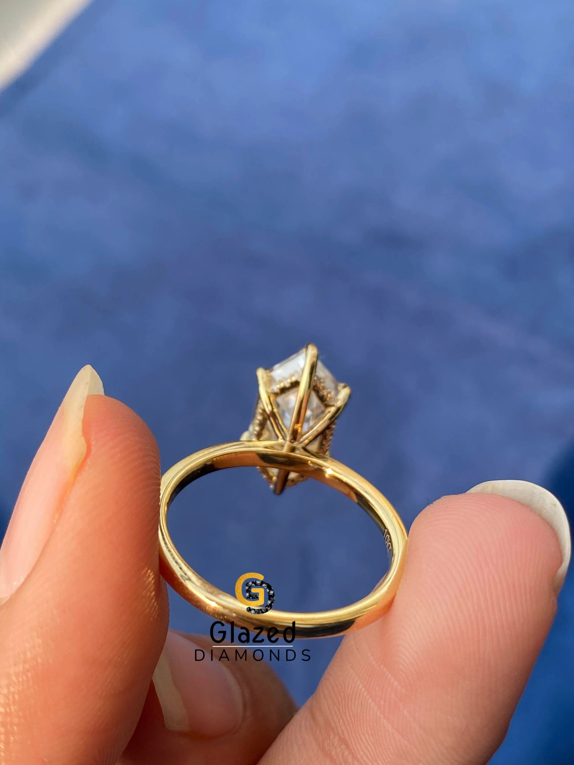 925 Silver Hexagon Wedding Ring For Her