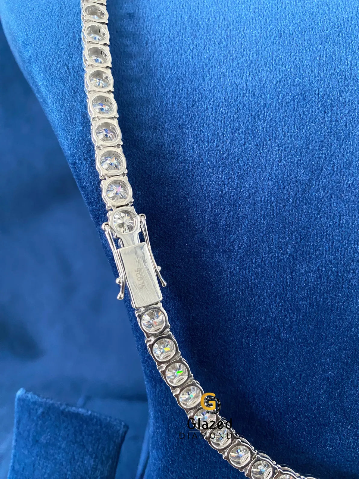 925 Silver Hip Hop 5MM Round Moissanite Chain