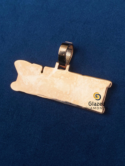 925 Silver Hip Hop Custom Enamel Bust Down Pendant
