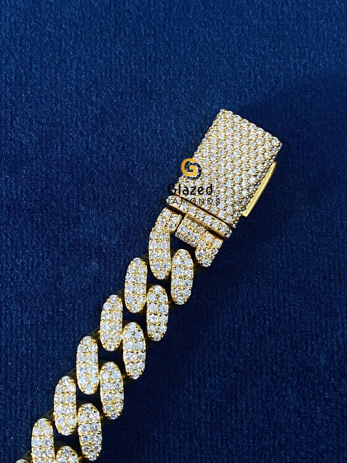 925 Silver Hip Hop Round Moissanite Cuban Link Bracelet