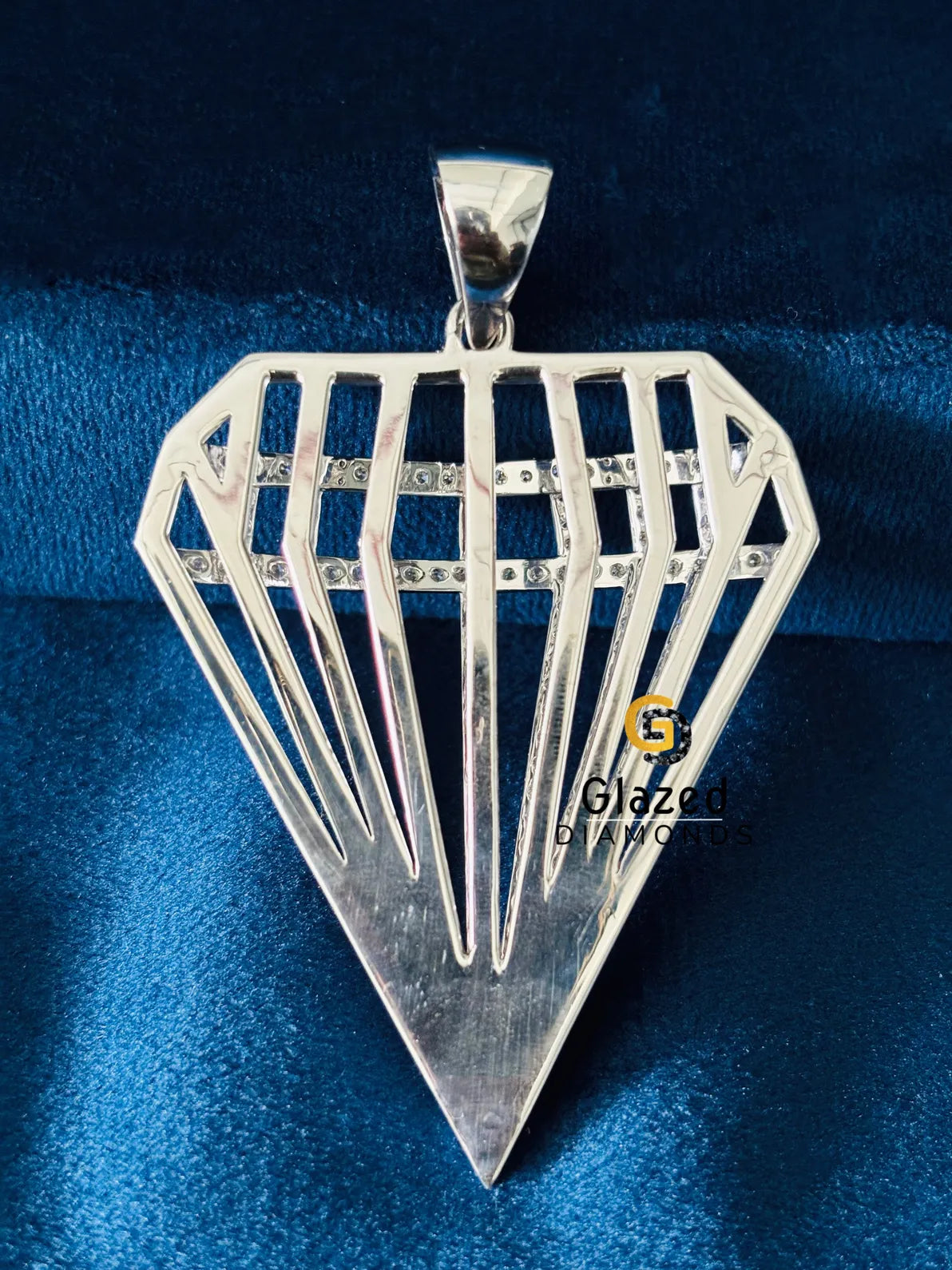 925 Silver Hip Hop Round Moissanite Pendant For Men
